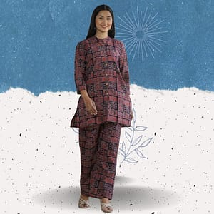 Pure Cotton Hand Block Co-ord Set for Women