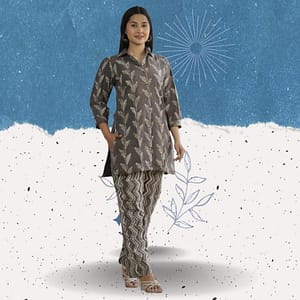 Pure Cotton Hand Block Co-ord Set for Women