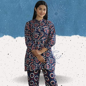 Pure Cotton Hand Block Co-ord Set for Women