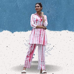 Pure Cotton Hand Block Co-ord Set for Women